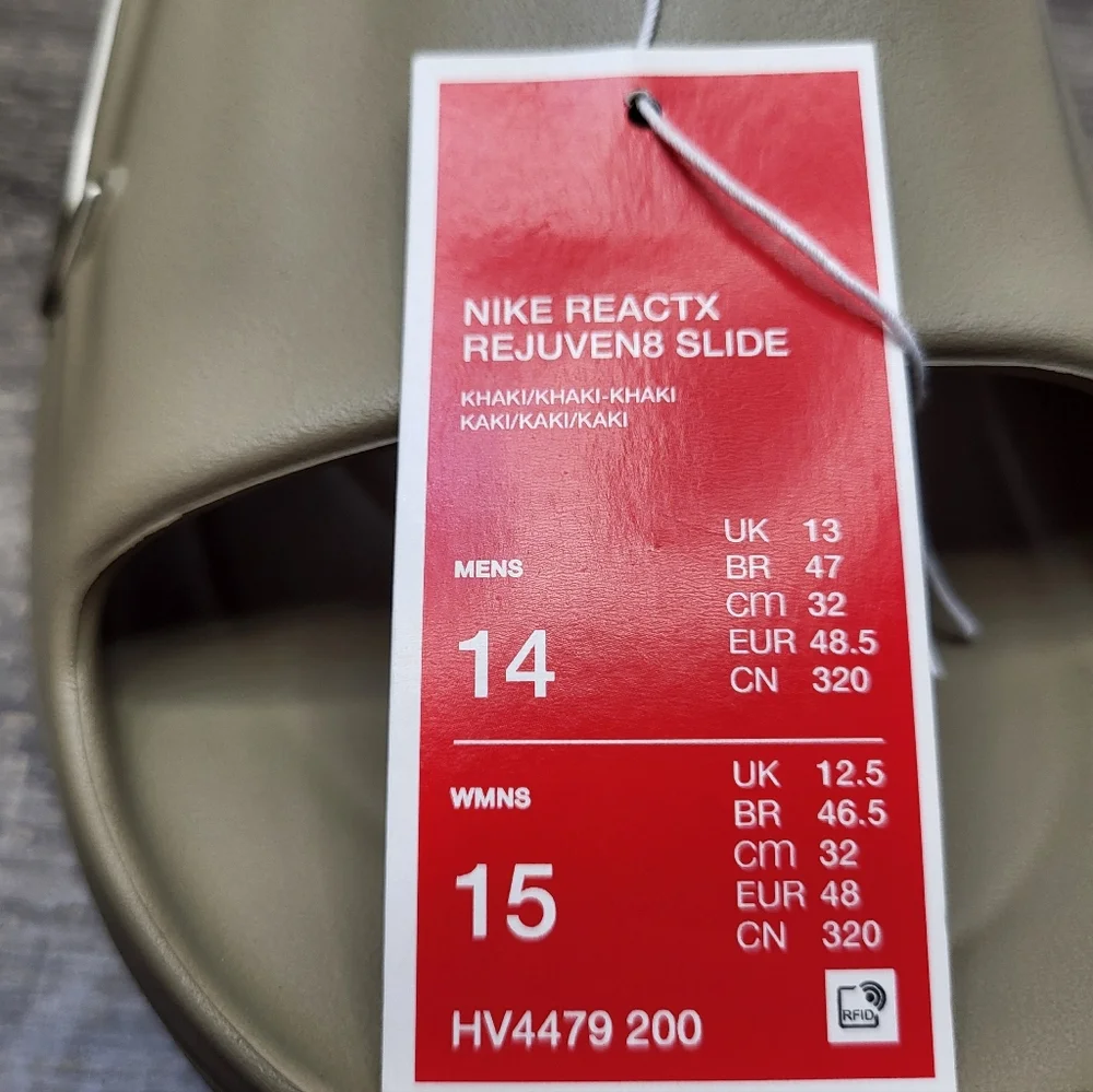 Nike ReactX Rejuven8 Slides Shoes Khaki HV4479-200 New Men’s Size 14 New